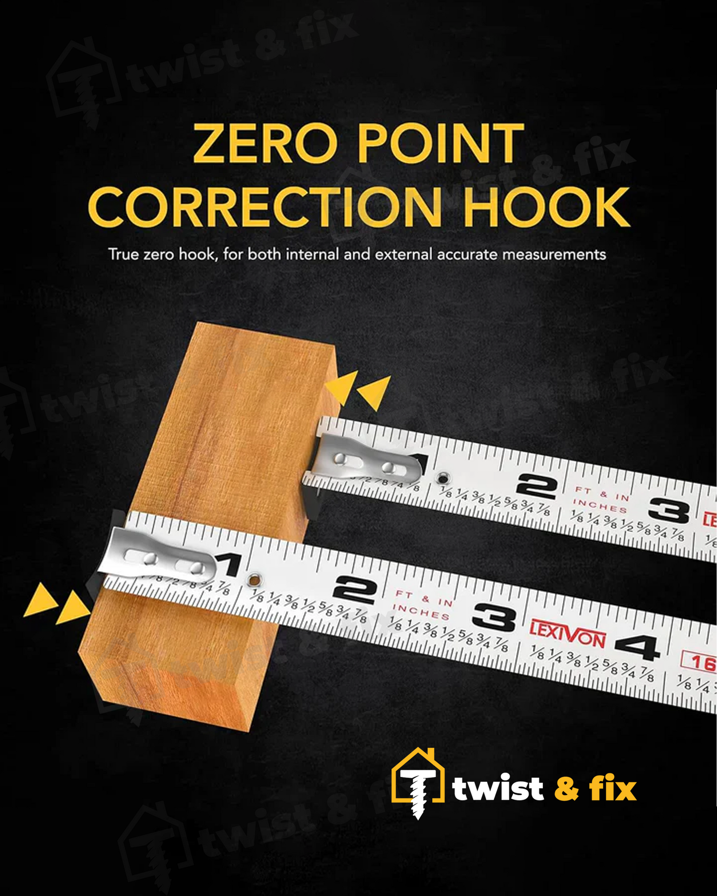 TwistAndFix⢠3-in-1 Digital Laser Measuring Tape