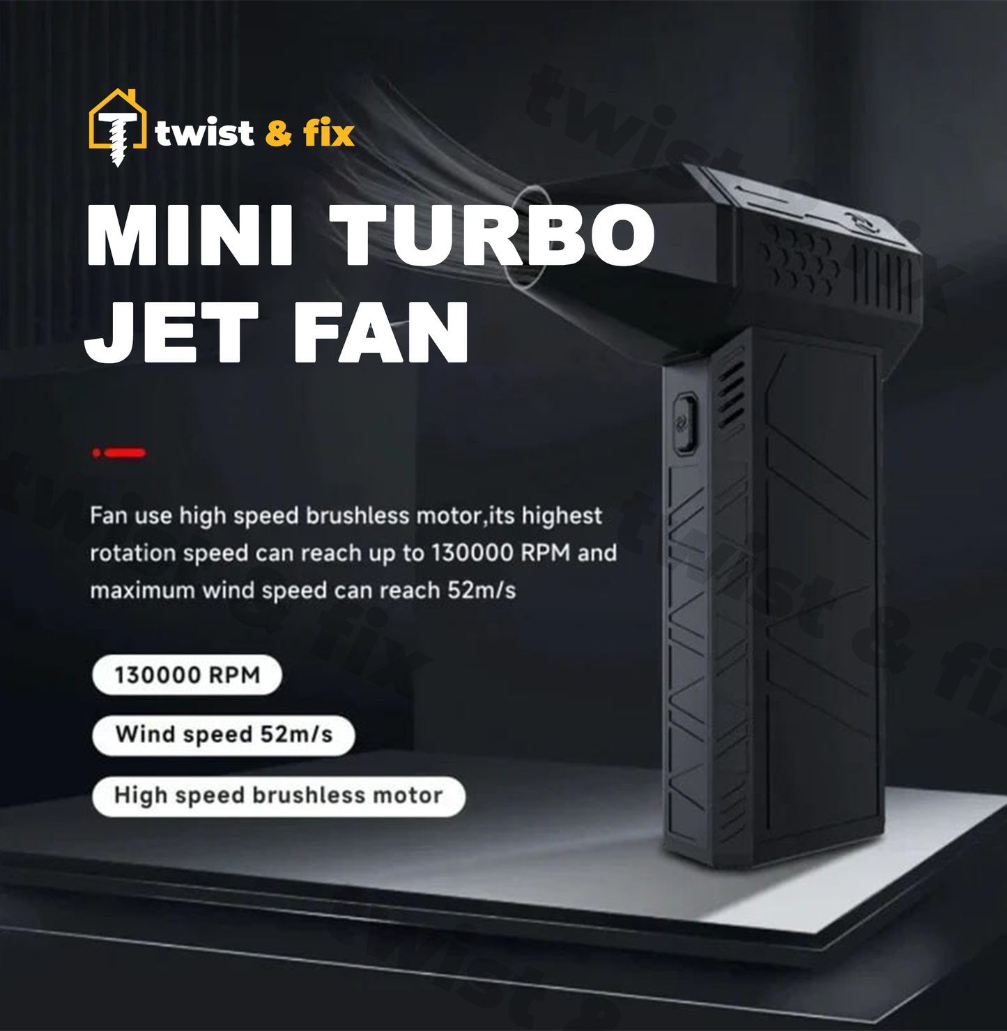 TwistAndFix™ Mini Turbo Jet Fan