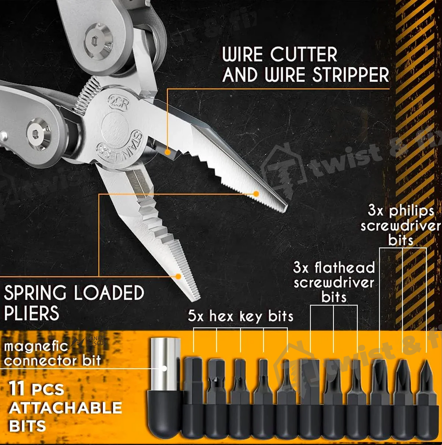 TwistAndFix™ Multifunctional Universal Diagonal Pliers