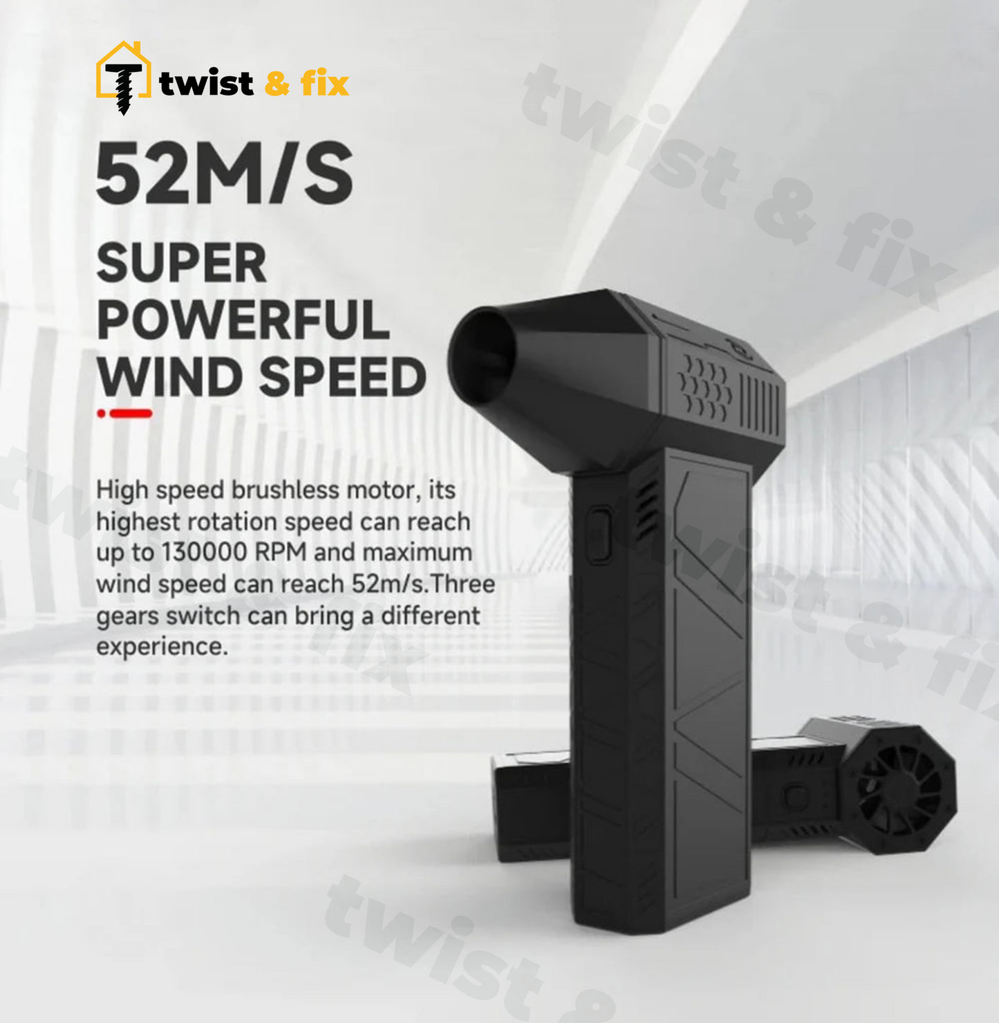 TwistAndFix™ Mini Turbo Jet Fan