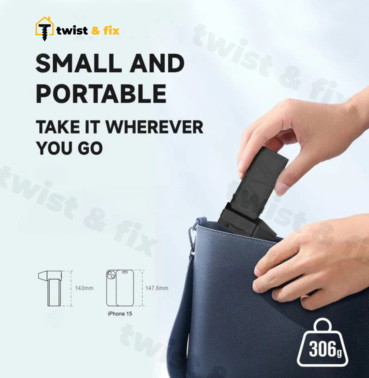 TwistAndFix™ Mini Turbo Jet Fan