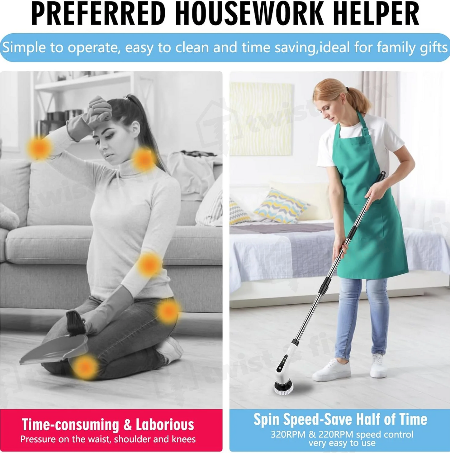 TwistAndFix™ 7 In 1 Electric Cleaning Scrub Brush