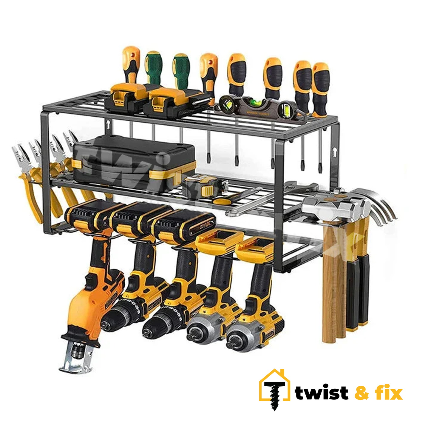 TwistAndFix™ Power Tool Organizer for Workshop Garage