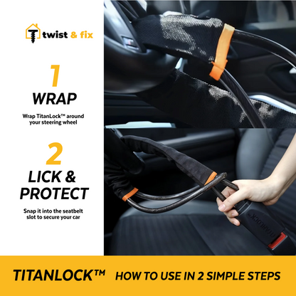 TwistAndFix™ Steering Wheel Anti-Theft Lock