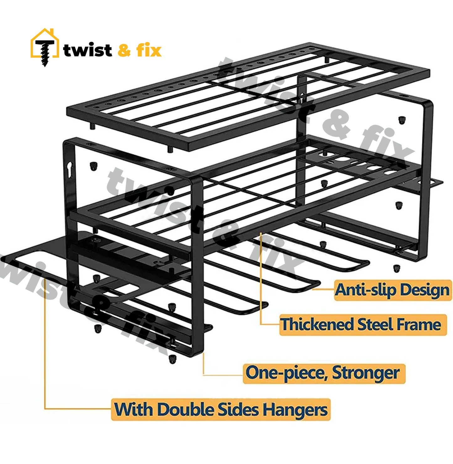 TwistAndFix™ Power Tool Organizer for Workshop Garage